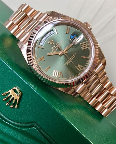 rolex day date everose gold green dial|rolex day date 228235.